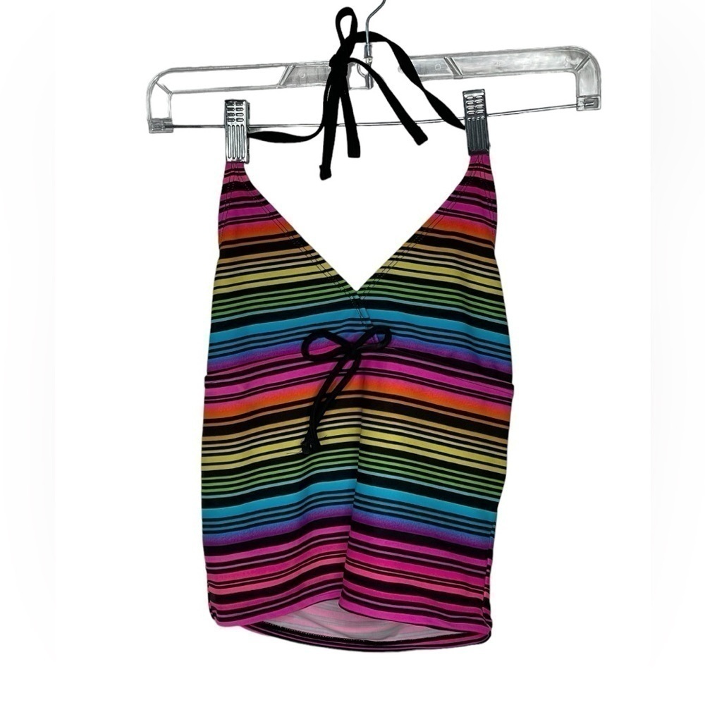 MUDD Kids Swimsuit Top Size 14 Rainbow Print NWT Pool Beach Sun MSRP 34.00